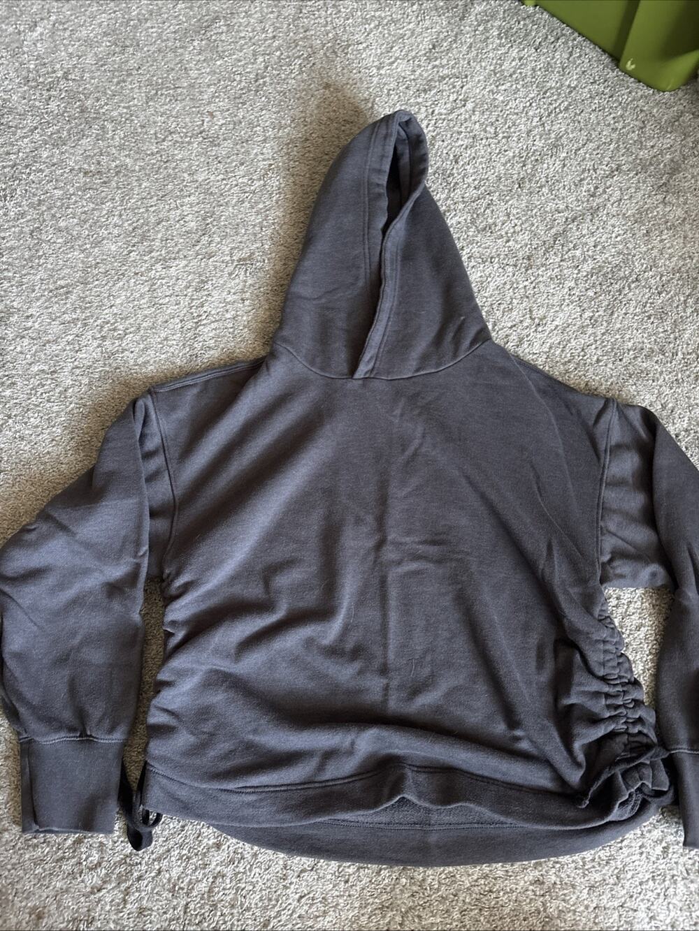 Aerie Dark Grey Hooded Sweatshirt Cinched Sides Women’s Size XL